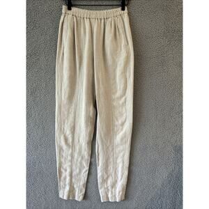 NWT Stijfselkissie Maggie Pants Small Linen Pull On Jogger Taper Cream Luxury